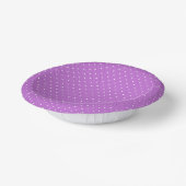 Mikro-Polka-Dot-Weiß - Orchidee-Lila Pappteller (Gewinkelt)