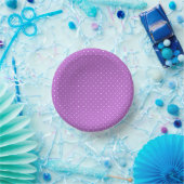 Mikro-Polka-Dot-Weiß - Orchidee-Lila Pappteller (Party)