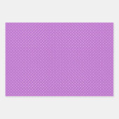 Mikro-Polka-Dot-Weiß - Orchideen-Purple Geschenkpapier Set (Vorderseite 2)