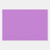 Mikro-Polka-Dot-Weiß - Orchideen-Purple Geschenkpapier Set (Vorderseite)