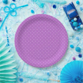 Mikro-Polka-Dot-Weiß - Orchideen-Purple Pappteller (Party)