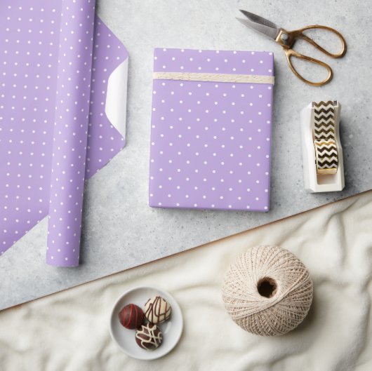 Mikro-Polka-Dot-Weiß - Sanftes Lavendel Geschenkpapier (Kunsthandwerk)