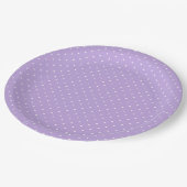Mikro-Polka-Dot-Weiß - Sanftes Lavendel Pappteller (Schrägansicht)