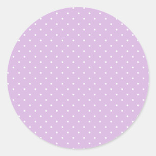 Mikro-Polka-Dot-Weiß - Sanftes Lila Runder Aufkleber