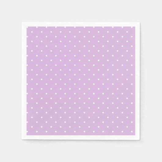 Mikro-Polka-Dot-Weiß - Sanftes Lila Serviette (Vorderseite)