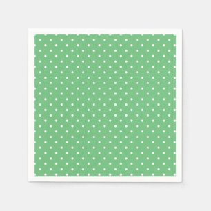 Mikro-Polka-Dot-Weiß - Sommergrün Serviette