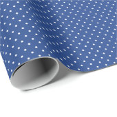 Mikro-Polka-Dot-Weiß - True Blue Geschenkpapier (Rolleneckpunkt)