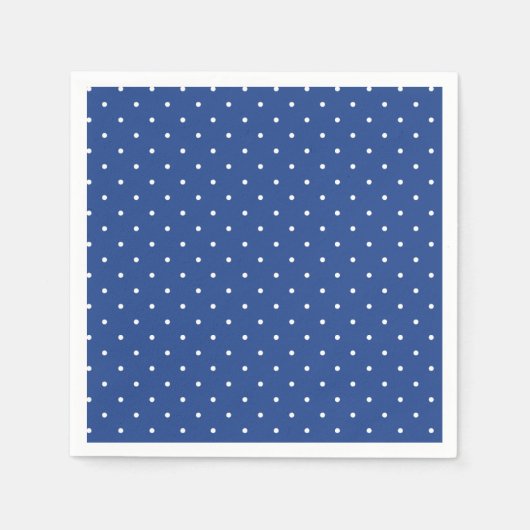 Mikro-Polka-Dot-Weiß - True Blue Serviette (Vorderseite)