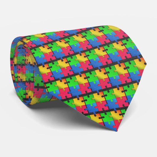 Mikro-Puzzle – Digitales Mosaik Krawatte (Gerollt)