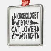 Mikrobiologe Cat Lover Silbernes Ornament (Links)