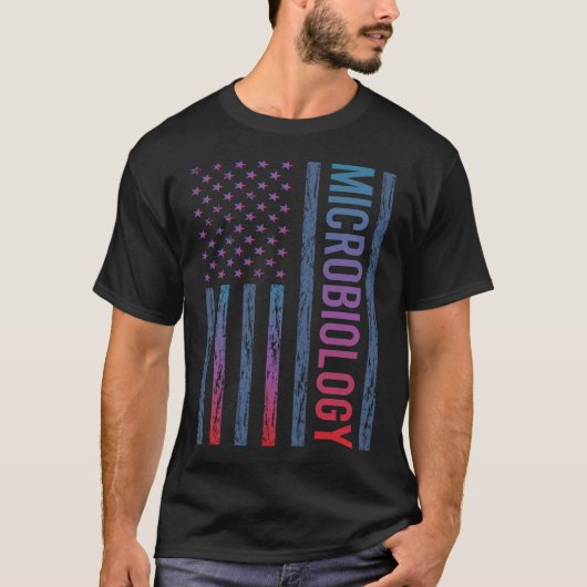 Mikrobiologe mit glänzender Flagge T-Shirt (Vorderseite)