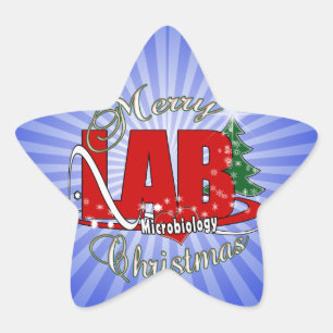 MIKROBIOLOGIE CHRISTMAS MEDIZINISCHE LABORTECH Stern-Aufkleber