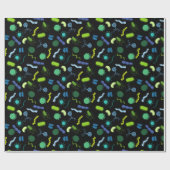 Mikrobiologie - Farbe auf Schwarz Geschenkpapier (Flach)