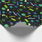 Mikrobiologie - Farbe auf Schwarz Geschenkpapier (Ecke)