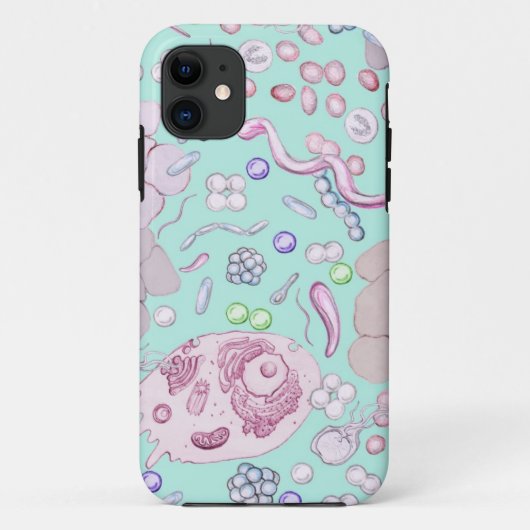 Mikrobiologie im Blau Case-Mate iPhone Hülle (Rückseite)