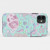 Mikrobiologie im Blau Case-Mate iPhone Hülle (Rückseite (Horizontal))