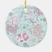 Mikrobiologie im Blau Keramik Ornament (Hinten)