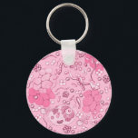 Mikrobiologie in Rosa Schlüsselanhänger<br><div class="desc">Aus einer Skizze während einer Mikrobiologieklasse.</div>