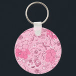 Mikrobiologie in Rosa Schlüsselanhänger<br><div class="desc">Aus einer Skizze während einer Mikrobiologieklasse.</div>