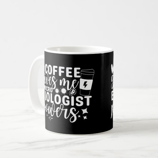 Mikrobiologie-Kaffee gibt mir mikrobiologische Pow Kaffeetasse (Vorderseite Links)