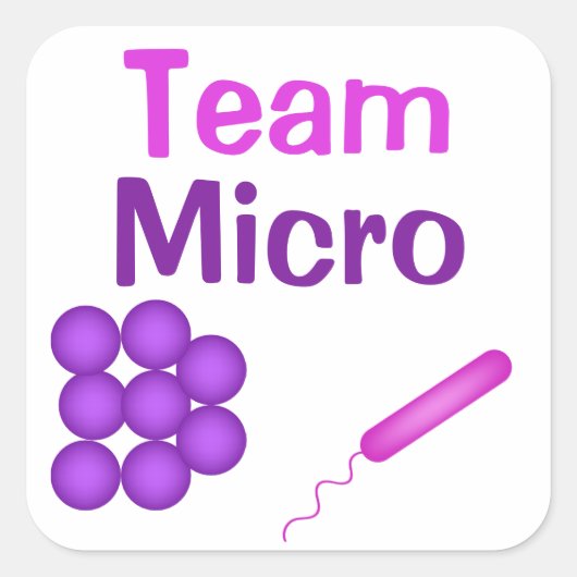 Mikrobiologie mit Team Micro Quadratischer Aufkleber (Vorderseite)