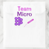 Mikrobiologie mit Team Micro Quadratischer Aufkleber (Tasche)