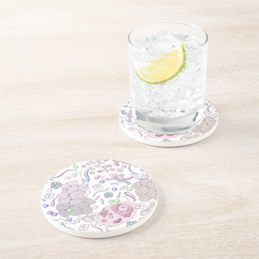 Mikrobiologie-Muster Sandstein Untersetzer (Seite)