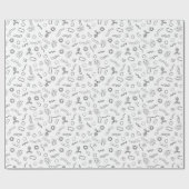 Mikrobiologie - Schwarz auf Weiß Geschenkpapier (Flach)