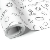 Mikrobiologie - Schwarz auf Weiß Geschenkpapier (Rolleneckpunkt)