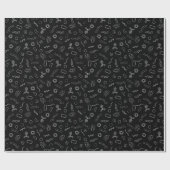 Mikrobiologie - Weiß auf Schwarz Geschenkpapier (Flach)