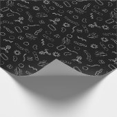 Mikrobiologie - Weiß auf Schwarz Geschenkpapier (Ecke)