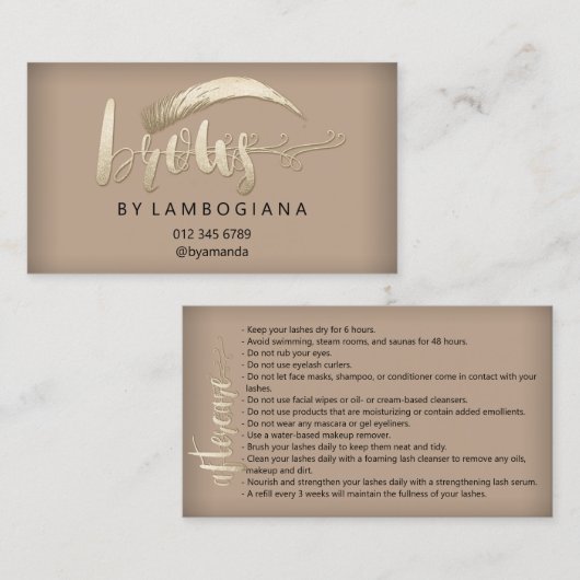 Mikroblade für den Afcare Instruction Brow-Logo Visitenkarte (Vorne/Hinten)