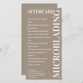 Mikroblading Aftercare Coffee Latte Instruction Dankeskarte (Vorne/Hinten)