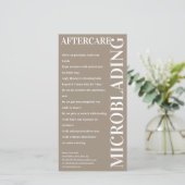 Mikroblading Aftercare Coffee Latte Instruction Dankeskarte (Stehend Vorderseite)