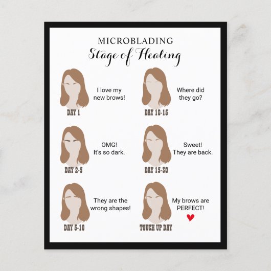 Mikroblading Aftercare Instruction Class Gerahmt Flyer (Hinten)