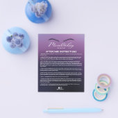 Mikroblading Aftercare Instruction Elegant Lila Flyer (Einzeln)