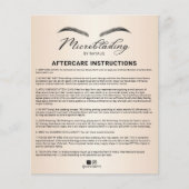 Mikroblading Aftercare Instruction Elfenbeinweiß Flyer (Vorne)
