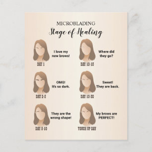 Mikroblading Aftercare Instruction Elfenbeinweiß Flyer