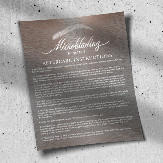 Mikroblading Aftercare Instruction Stilvolle Kupfe Flyer