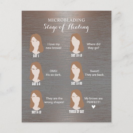 Mikroblading Aftercare Instruction Stilvolle Kupfe Flyer (Hinten)