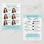 Mikroblading Aftercare Instructions Busine Visitenkarte (Vorne/Hinten)