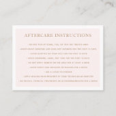 Mikroblading Aftercare Instructions Pink Visitenkarte (Vorderseite)