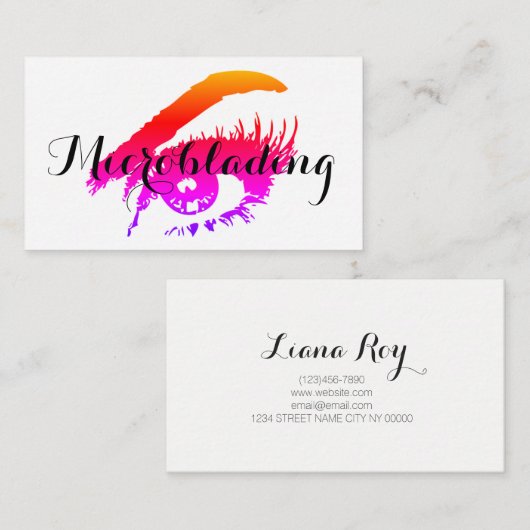 Mikroblading , Augenbrauen, Tattoo, bleibende Make Visitenkarte (Vorne/Hinten)