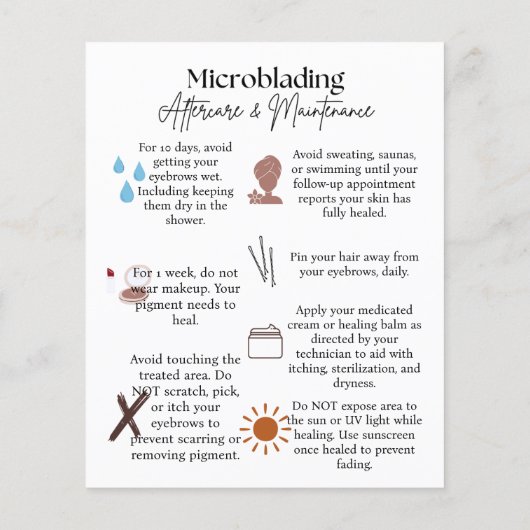 Mikroblading-Bühnen der Heilungskarte - beidseitig (Rückseite)