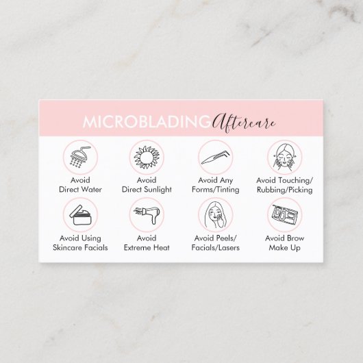 Mikroblasen Heilung nach der Behandlung Visitenkarte (Rückseite)