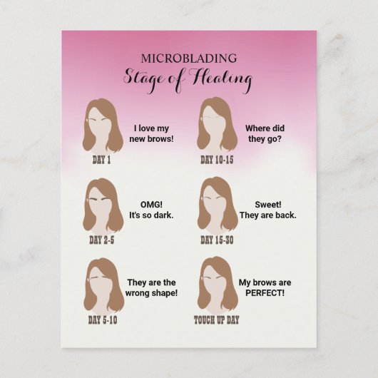Mikroblende Aftercare Instruction Pink Ombre Flyer (Hinten)