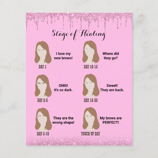 Mikroblende Aftercare Instruction Pink-Tropfen Flyer (Hinten)