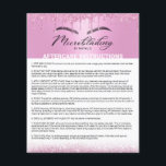 Mikroblende Aftercare Instruction Pink-Tropfen Flyer<br><div class="desc">Mikroblading Aftercare Instruction Moderne rosa Glitzer Tropfen Flyer.</div>