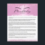 Mikroblende Aftercare Instruction Pink-Tropfen Flyer<br><div class="desc">Mikroblading Aftercare Instruction Moderne rosa Glitzer Tropfen Flyer.</div>