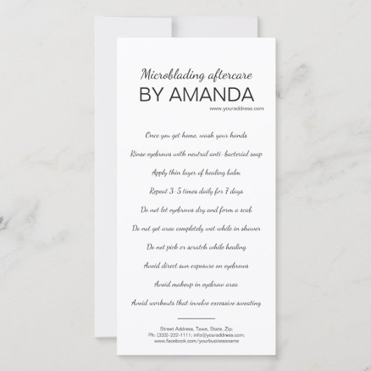 Mikroblende nach der Behandlung einfache weiße Anl Dankeskarte (Vorderseite)